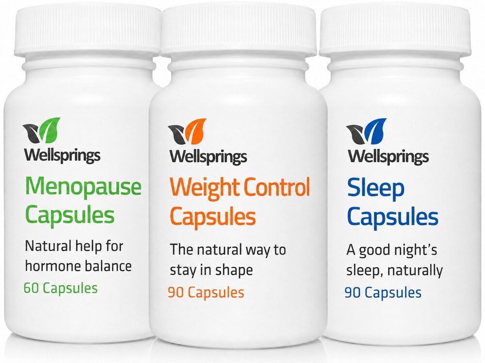 Wellsprings Capsules Pack - Sleep, Weight Control and Menopause capsules